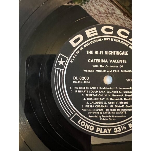 "The Hi-Fi Nightingale" Caterina Valente Vinyl Record DL 8203 Vintage Album - Picture 2 of 7